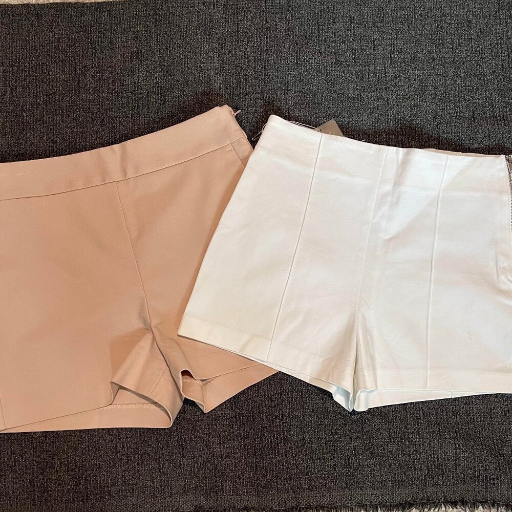 Express Forever 21 Flat Front Shorts Lot of 2 pairs Blush & White ** SALE **